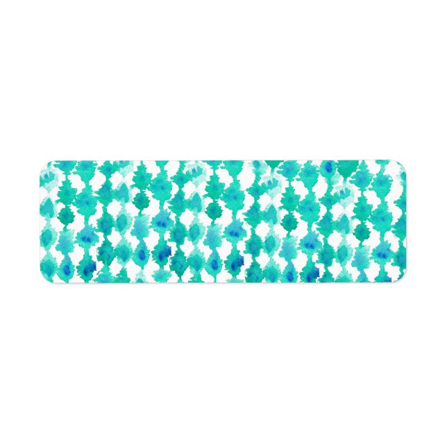 Étiquette Motif turquoise Ikat (Devant)