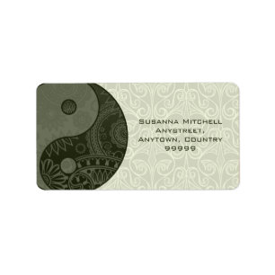 Étiquette Motif Yin Yang Sage Green