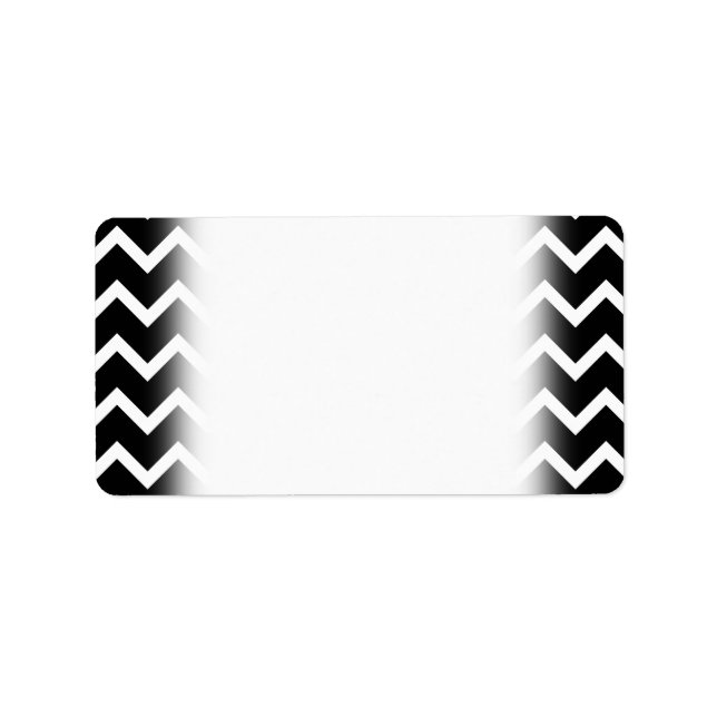 Étiquette Motif Zag noir et blanc. (Devant)