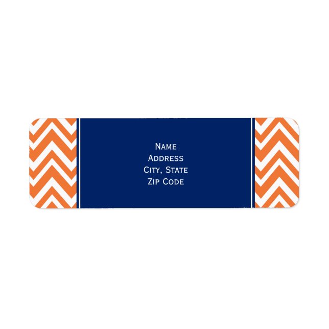 Étiquette Motif Zigzag orange avec Royal Blue (Devant)