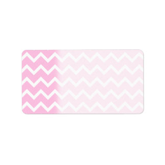 Étiquette Motif Zigzag rose pâle et blanc.