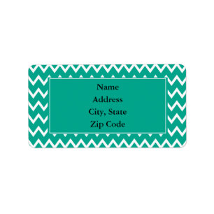 Étiquette Motif Zigzag vert et blanc