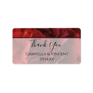 Étiquette Mots clés Red Floral Mariage Merci Favoriser