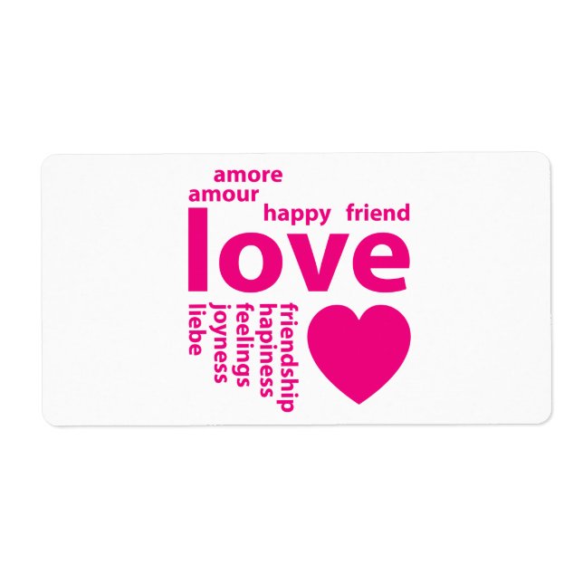 Étiquette Mots d'amour (Devant)