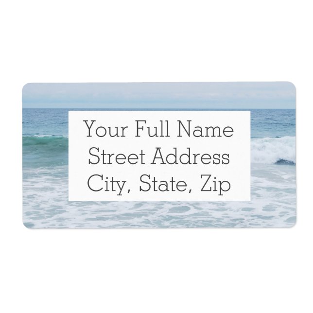 Étiquette Mouette à la plage en Californie (Devant)