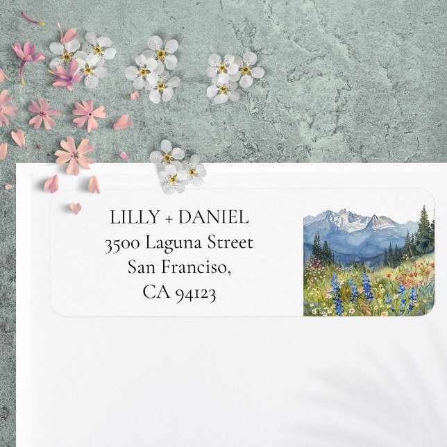 Étiquette Mountain Wildflowers Floral Return Address (Mountain Wildflowers Floral Return Address Label)