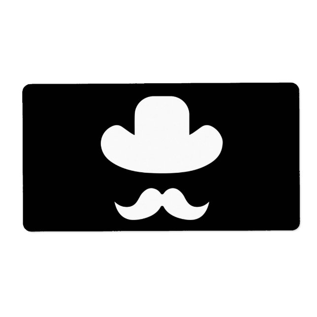 Étiquette Moustache et casquette (Devant)
