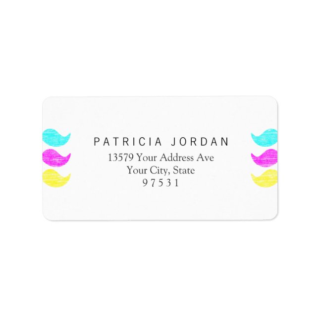 Étiquette Moustaches CMJ (style typographie à caractères mob (Devant)