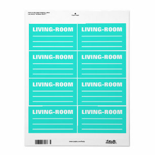 Étiquette Moving Packing Organizing Labels - Living Rooms