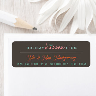 Étiquette Mr & Mrs 1st Christmas Mistletoes Mariage de vacan