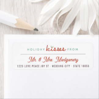 Étiquette Mr & Mrs 1st Christmas Mistletoes Mariage de vacan