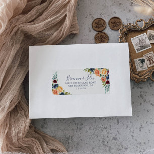 Étiquette Multicolor Elegant Floral Wedding RSVP Adresse
