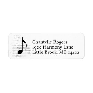 Étiquette Music Note Sheet Music Musician Singer Address