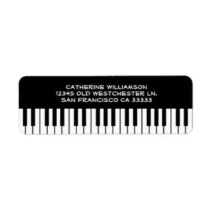 Étiquette Music Piano Keyboard Keys Custom Name or Company