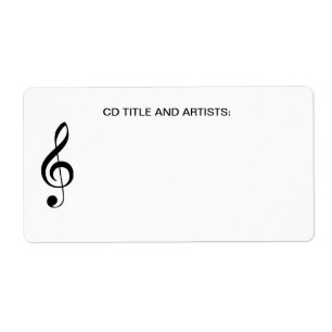 Étiquette Musical Note Music Titre Bande Artiste CD Coque