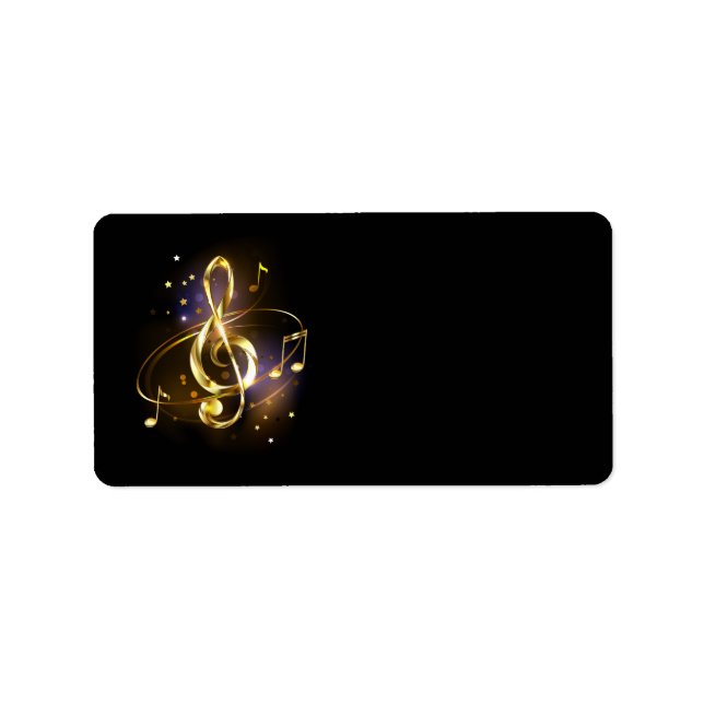 Étiquette Musique de clé de sol en or (Devant)