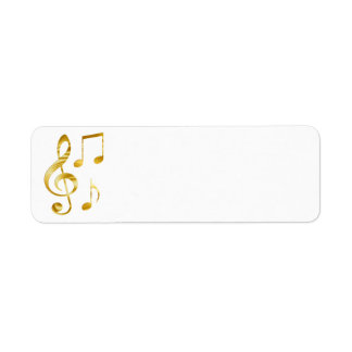 Étiquette musique élégante à clef dorée