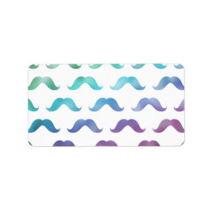 Étiquette Mustache arc-en-ciel Faux Foil Métallaches