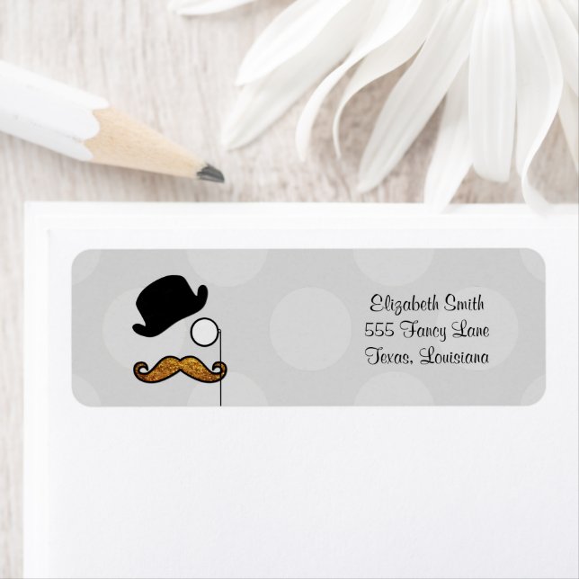 Étiquette Mustache, Moustache, Stache, Monocle, Bowler Hat (En situation)