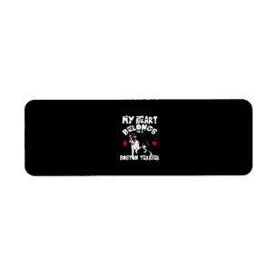 Étiquette My Heart Belong To a Boston Terrier Headband