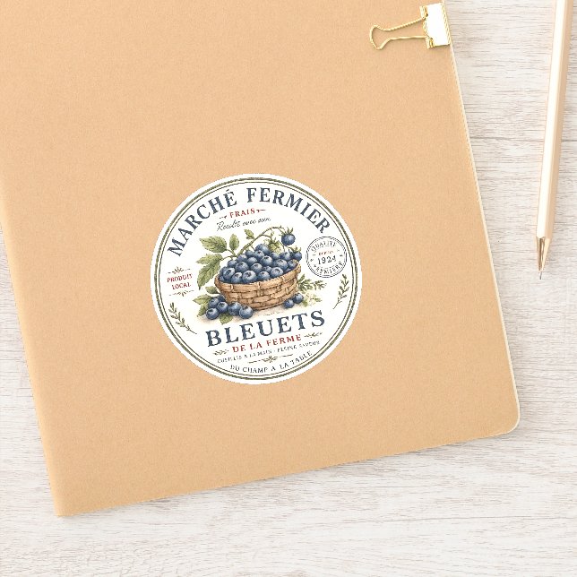 Étiquette Myrtilles Vintage (Carnet)