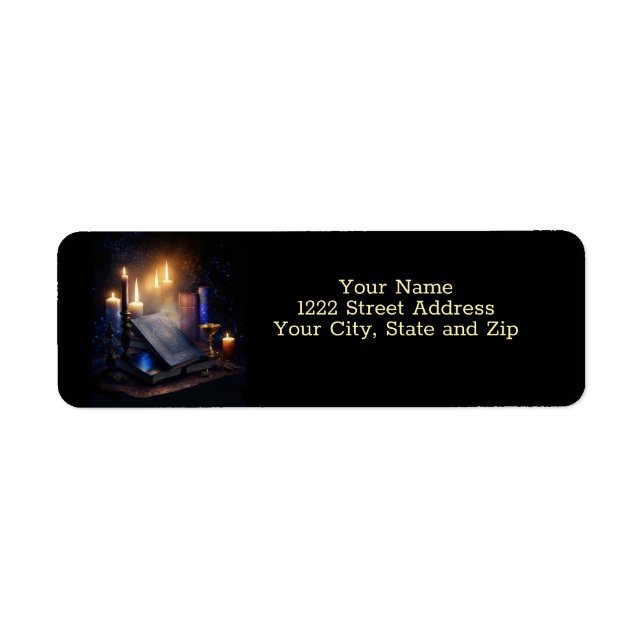 Étiquette Mystical Magical Candles and Books Return Address  (Devant)
