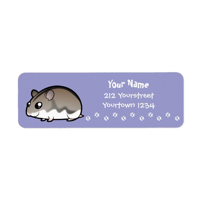 Étiquette Nain de dessin animé Hamster (Devant)