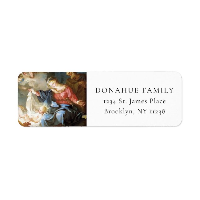 Étiquette Nativité de la Sainte Famille Noël religieux (Devant)