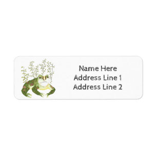 Étiquette Nature Green Cute Animal Art Aquarelle Grenouille