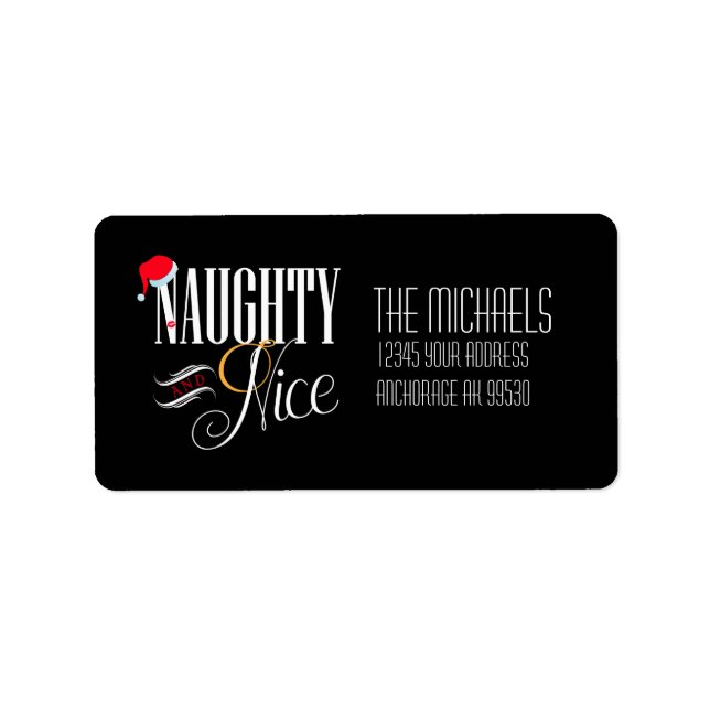 Étiquette Naughty et Nice, Vacances (Devant)