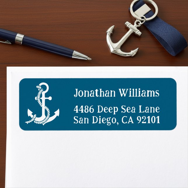 Étiquette Nautical Anchor Return Address Labels (Anchor return address label.)