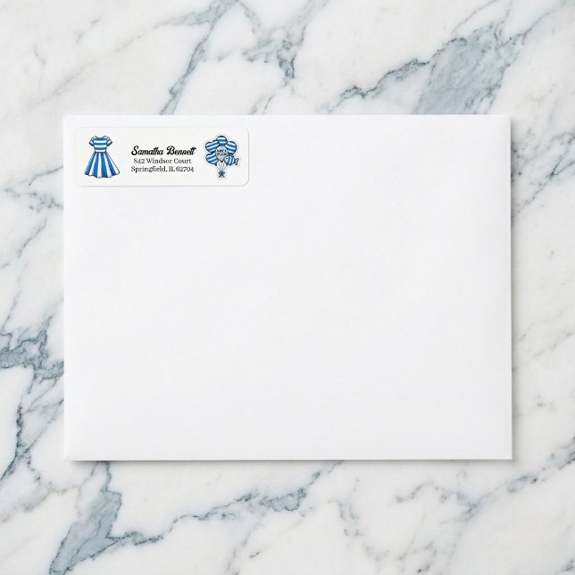 Étiquette Nautical Cabana Sailor Birthday Return (Nautical charm for your mail.)