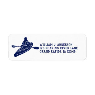 Étiquette Navy Blue and White Kayakers Retour Adresse :