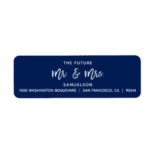 Étiquette Navy Blue Future M. & Mme Mariage Adresse de retou
