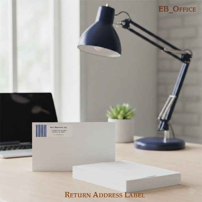 Étiquette Navy Blue & White Stripes Professional Boutique (Créateur téléchargé)