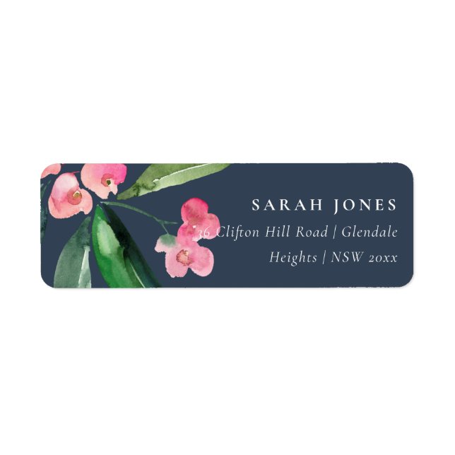 ÉTIQUETTE NAVY BOHO CHRIST ROSE THORE CACTI ADRESSE DE BLOG (Devant)