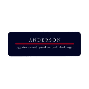 Étiquette Navy & Red & White Patriotique Adresse de retour