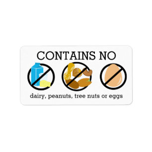 Étiquette Ne contient aucune alerte d'allergie aux noix ou a