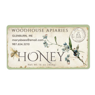 Étiquette Ne pas oublier le cachet du miel de parchemin de f