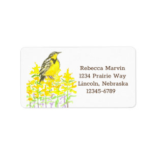 Étiquette Nebraska State Western Meadowlark Adresse de retou