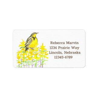 Étiquette Nebraska State Western Meadowlark Adresse de retou