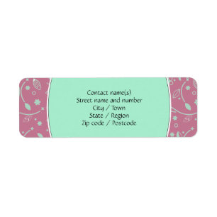 Étiquette NEO MINT DUSKY PINK Floral Personalized Address