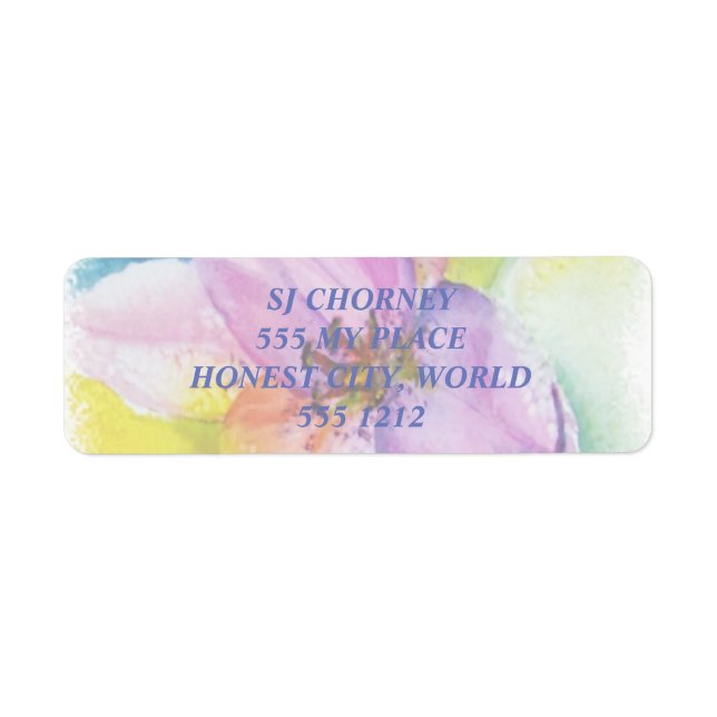 ÉTIQUETTE NEON LILY RETOUR ADRESS LABELS (Devant)