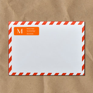 Étiquette néon orange - monogramme gras