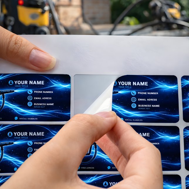 Étiquette Nettoyage de Pression Résidentiel Energy Veins (Créateur téléchargé)