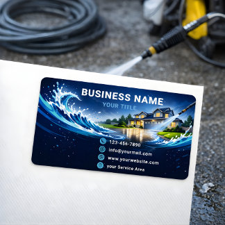 Étiquette Nettoyage résidentiel élégant sous pression Teal