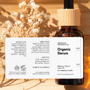 Étiquette Nettoyer et minimaliste Bouteille à goutte cosméti