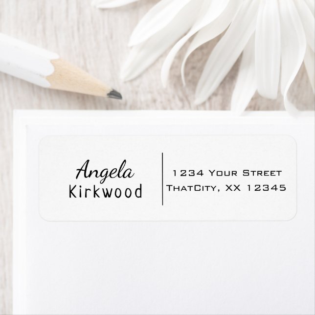 Étiquette Nettoyer Simple Minimal Informel Décontracté Noir  (En situation)