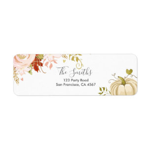 Étiquette Neutre floral d'automne d'automne d'étiquettes de