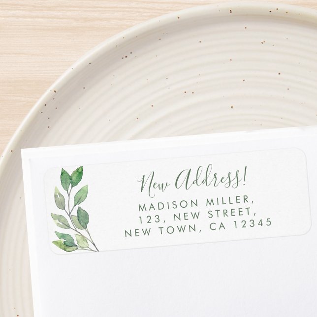 Étiquette New Address Greenery Return Address (Créateur téléchargé)